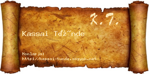 Kassai Tünde névjegykártya