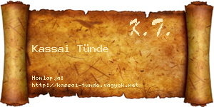 Kassai Tünde névjegykártya