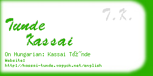 tunde kassai business card